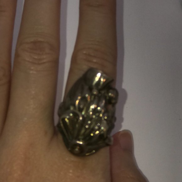 Vintage Sterling Silver Flower Ring, Size 7 1/2 - Picture 10 of 14